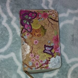 Loungefly Cork Wallet with Butterfly and Floral Design